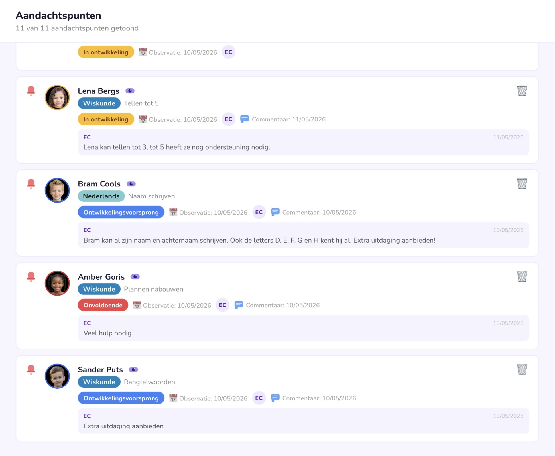 Aandachtspunten scherm